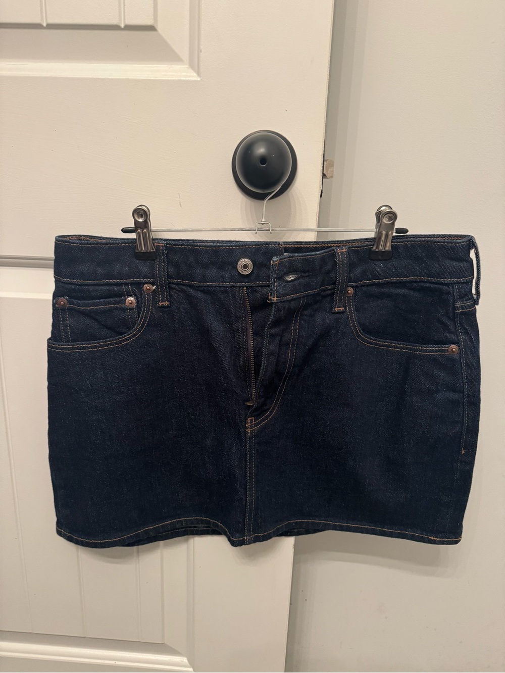Abercrombie & Fitch Dark Indigo Denim Mini Skirt
